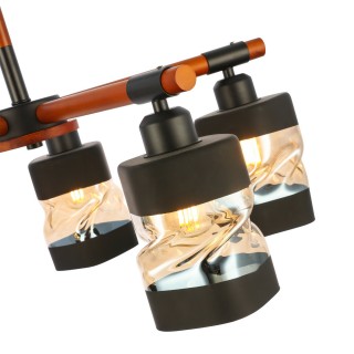 SLE114402-05 Люстра потолочная Черный, Темное дерево/Черный, Прозрачный, Янтарный E27 5*60W ABIRITTO-foto3