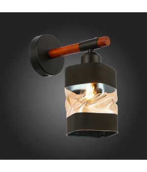 SLE114401-01 Светильник настенный Черный, Темное дерево/Черный, Прозрачный, Янтарный E27 1*60W ABIRITTO-foto5