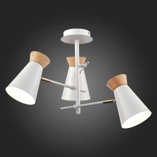 SLE1252-502-03 Люстра потолочная Белый, Золотистый/Белый, Дерево E27 3*60W ALFEO-foto5