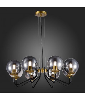 SLE1097-303-08 Люстра подвесная Матовое золото/Дымчатый E27 8*60W SCORZE-foto5