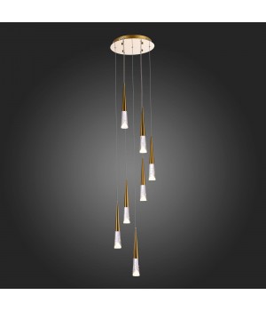 SL6111.203.07 Люстра подвесная ST-Luce Золотистый/Прозрачный LED 7*3W 3000K SOLLEN-foto5