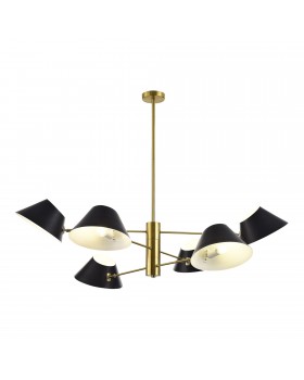 SLE1253-343-06 Светильник подвесной Латунь/Черный, Белый E14 6*60W NORBI-foto2
