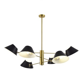 SLE1253-343-06 Светильник подвесной Латунь/Черный, Белый E14 6*60W NORBI-foto2