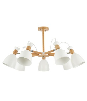 SLE103802-07 Люстра потолочная Светлое дерево, Белый/Белый E27 7*60W BALCAMO-foto2