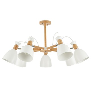 SLE103802-07 Люстра потолочная Светлое дерево, Белый/Белый E27 7*60W BALCAMO-foto2