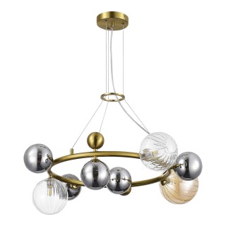 SL1515.303.08 Светильник подвесной ST-Luce Латунь/Янтарный,Дымчатый,Прозрачный G9 8*5W 4000K SPHERE-foto2