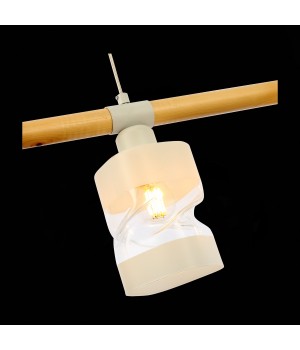 SLE114503-03 Светильник подвесной Белый, Светлое дерево/Белый, Прозрачный E27 3*60W ABIRITTO-foto6