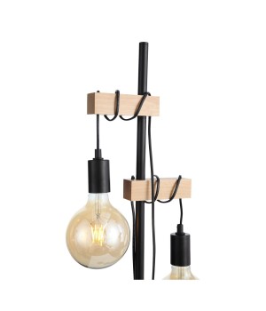 SL1142.405.01 Торшер Черный, Светлое дерево E27 2*60W BAGETTI-foto2