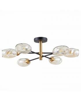 SLE155502-06 Люстра потолочная Черный, Латунь/Янтарный E14 6*40W GLOA-foto2