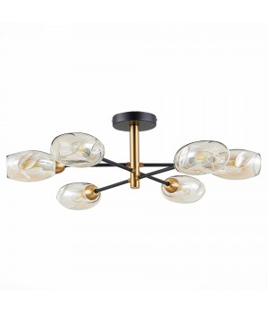 SLE155502-06 Люстра потолочная Черный, Латунь/Янтарный E14 6*40W GLOA-foto2