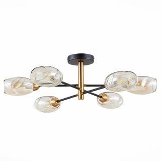 SLE155502-06 Люстра потолочная Черный, Латунь/Янтарный E14 6*40W GLOA-foto2