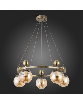 SLE106303-05 Люстра подвесная Бронзовый/Прозрачный, Янтарный E27 5*60W PECHIO-foto8