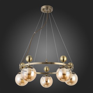 SLE106303-05 Люстра подвесная Бронзовый/Прозрачный, Янтарный E27 5*60W PECHIO-foto8