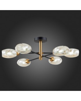 SLE155502-06 Люстра потолочная Черный, Латунь/Янтарный E14 6*40W GLOA-foto5