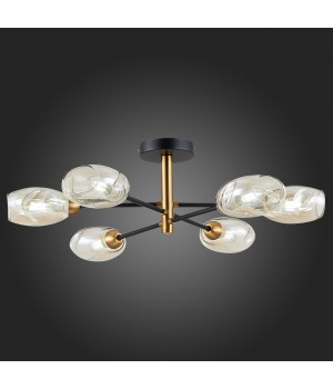 SLE155502-06 Люстра потолочная Черный, Латунь/Янтарный E14 6*40W GLOA-foto5