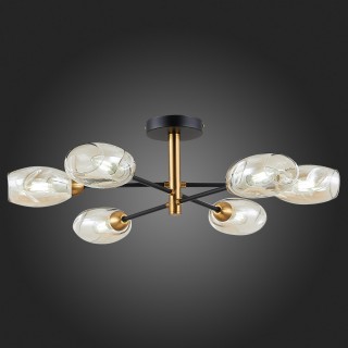 SLE155502-06 Люстра потолочная Черный, Латунь/Янтарный E14 6*40W GLOA-foto5