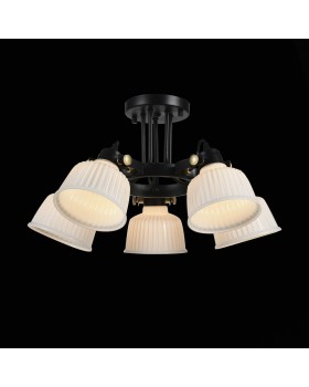 SL714.402.05 Люстра потолочная Черный с золотом/Белый E14 5*40W ALETANTE-foto2