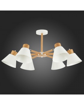 SLE103702-06 Люстра потолочная Светлое дерево, Белый/Белый E27 6*60W BUVE-foto6