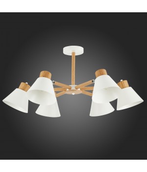 SLE103702-06 Люстра потолочная Светлое дерево, Белый/Белый E27 6*60W BUVE-foto6