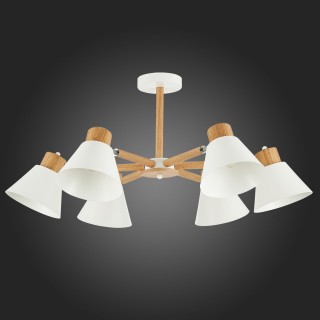 SLE103702-06 Люстра потолочная Светлое дерево, Белый/Белый E27 6*60W BUVE-foto6