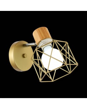 SLE110401-01 Светильник настенный Золотистый, Светлое дерево/Золотистый E27 1*60W STELITTO-foto9