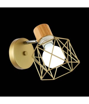 SLE110401-01 Светильник настенный Золотистый, Светлое дерево/Золотистый E27 1*60W STELITTO-foto9