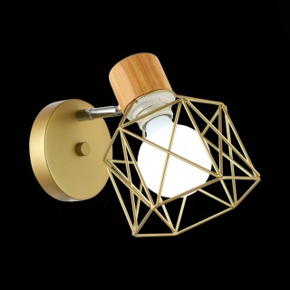 SLE110401-01 Светильник настенный Золотистый, Светлое дерево/Золотистый E27 1*60W STELITTO-foto9
