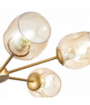 SLE155412-06 Люстра потолочная Золотистый/Янтарный E27 6*60W PALLO-foto3