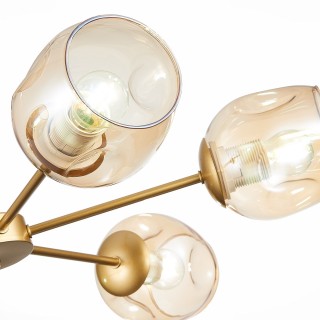 SLE155412-06 Люстра потолочная Золотистый/Янтарный E27 6*60W PALLO-foto3