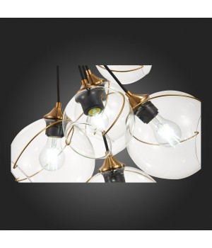 SLE103103-06 Светильник подвесной Золотистый/Прозрачный E27 6*60W SATTURO-foto12