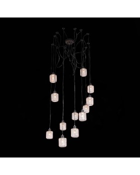 SL193.303.12 Светильник подвесной Черный/Латунь,Прозрачный E27 12*60W FORTO-foto3