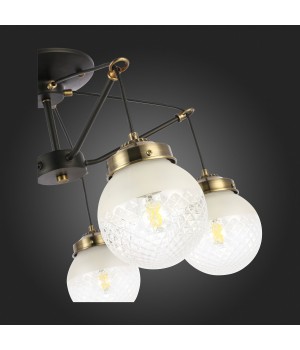 SLE110302-05 Светильник подвесной Черный, Бронза/Прозрачный, Белый E27 5*60W STRICCE-foto9