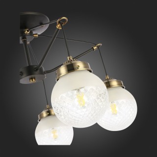 SLE110302-05 Светильник подвесной Черный, Бронза/Прозрачный, Белый E27 5*60W STRICCE-foto9