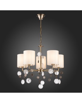 SLE107933-05 Люстра подвесная Бронза/Бежевый E14 5*40W SEVILLA-foto5