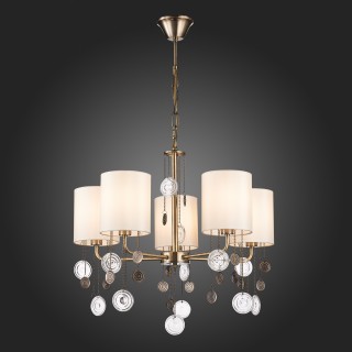 SLE107933-05 Люстра подвесная Бронза/Бежевый E14 5*40W SEVILLA-foto5