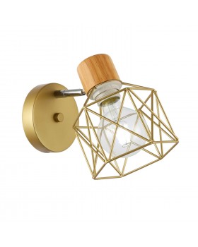 SLE110401-01 Светильник настенный Золотистый, Светлое дерево/Золотистый E27 1*60W STELITTO-foto11