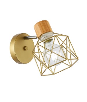 SLE110401-01 Светильник настенный Золотистый, Светлое дерево/Золотистый E27 1*60W STELITTO-foto11