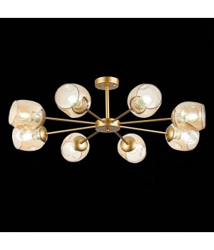 SLE155412-08 Люстра потолочная Золотистый/Янтарный E27 8*60W PALLO-foto4