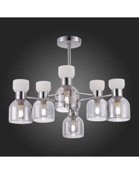 SLE1045-102-06 Люстра потолочная Хром/Белый, Дымчатый E14 6*40W VENTO-foto5