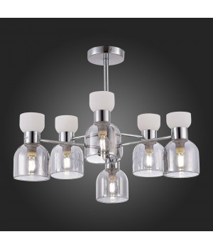 SLE1045-102-06 Люстра потолочная Хром/Белый, Дымчатый E14 6*40W VENTO-foto5