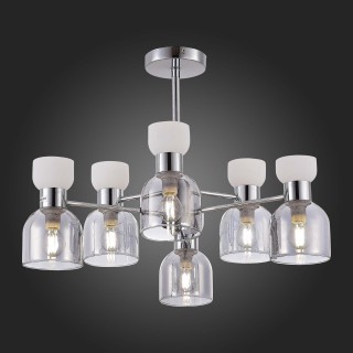 SLE1045-102-06 Люстра потолочная Хром/Белый,  Дымчатый E14 6*40W VENTO-foto5