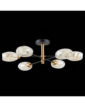 SLE155502-06 Люстра потолочная Черный, Латунь/Янтарный E14 6*40W GLOA-foto8