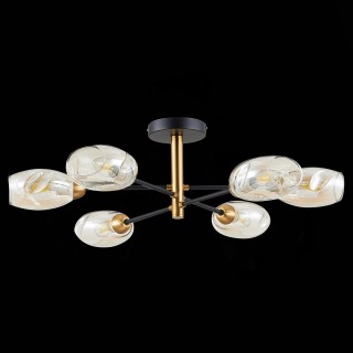 SLE155502-06 Люстра потолочная Черный, Латунь/Янтарный E14 6*40W GLOA-foto8