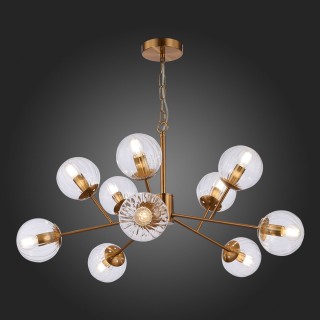 SLE220803-10 Люстра подвесная Латунь/Прозрачный E14 10*40W ANDRIA-foto5