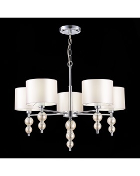 SLE105703-05 Люстра подвесная Хром/Светло-бежевый E14 5*40W RAMER-foto9