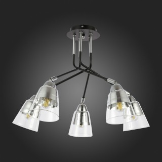 SLE102902-05 Люстра потолочная Черный, Хром/Прозрачный E27 5*40W LIRINO-foto8