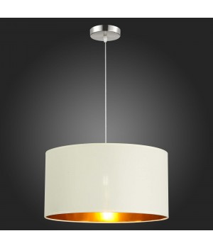 SLE300553-01 Светильник подвесной Никель/Золотистый, Светло-бежевый E27 1*40W BRESCIA-foto6
