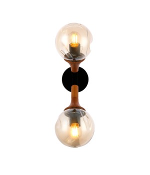 SLE109401-01 Светильник настенный Черный, Темное дерево/Прозрачный, Янтарный E27 2*60W RAQUEL-foto10