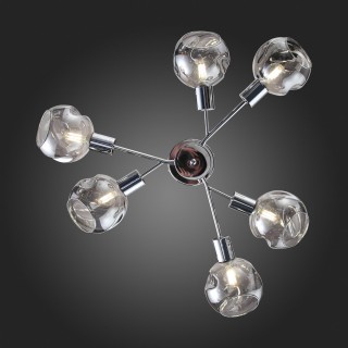 SLE155102-06 Люстра потолочная Хром/Дымчатый E14 6*60W GENTORE-foto10