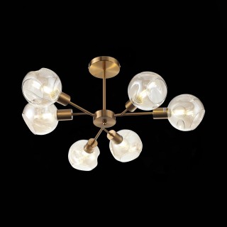 SLE155302-06 Люстра потолочная Античная медь/Янтарный E14 6*60W GENTORE-foto3